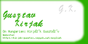 gusztav kirjak business card